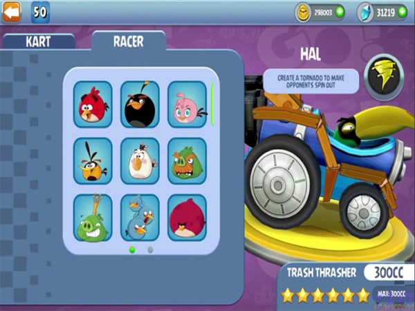 Chế độ đồ họa âm thanh độc đáo trong game đua xe Angry Birds