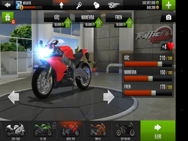 Nhiệm vụ chính khi choi game traffic rider